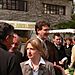 Francine Benoist et Arnaud Montebourg sur le marché de Bletterans